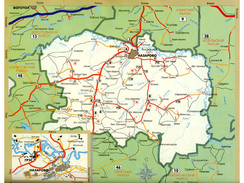 Карта Назаровского района