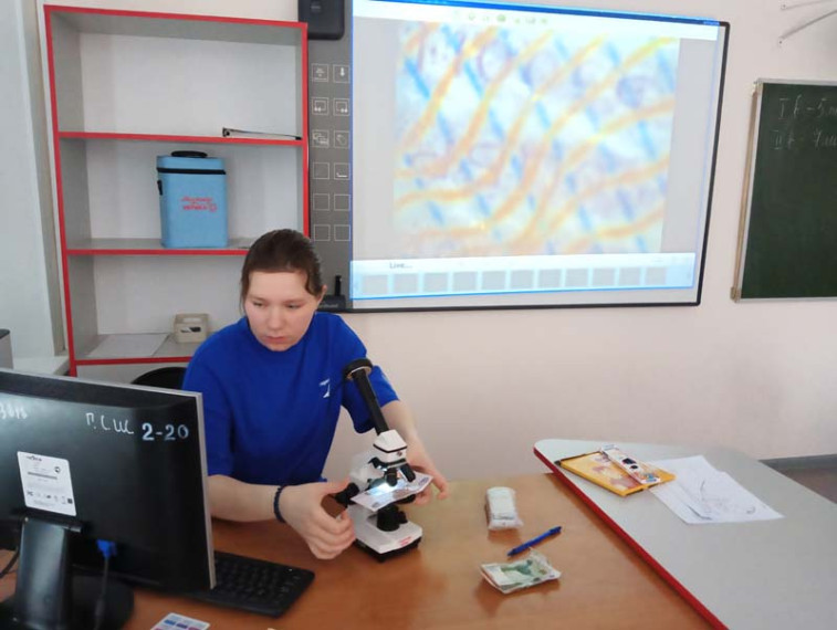 Купюры под микроскопом.
